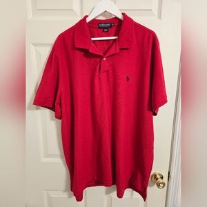 U.S. Polo Assn. Performance Pique Vibrant Red Polo Shirt Size 3XL